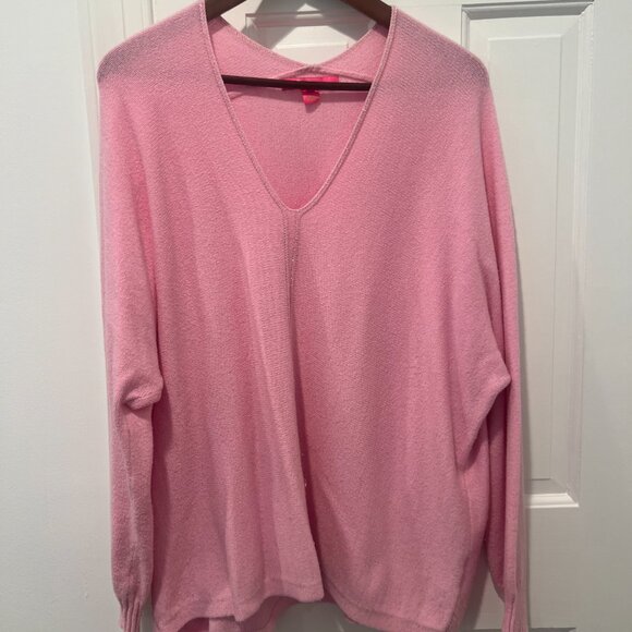 Lilly Pulitzer Pink Sevie Dolman Sleeve Sweater XL - Picture 2 of 4